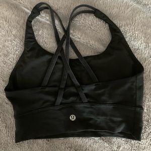 Black lulu longline sports bra